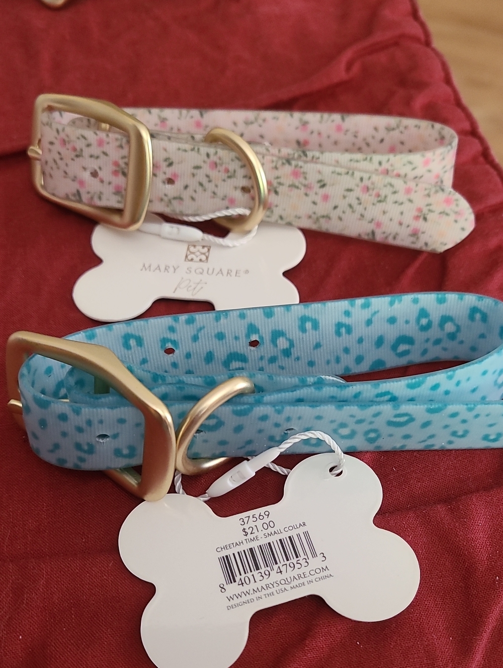 Pet  Floral and Teal Collar Set
